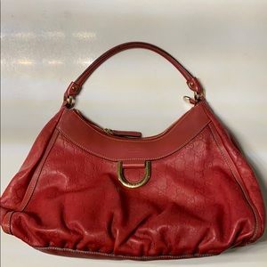 Authentic Red Leather Guccissima Gucci Leather Bag